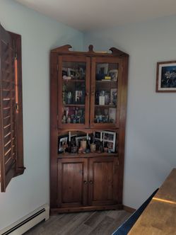 Solid wood pine cabinet items not included