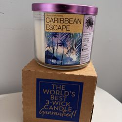 NWT NIB limited Edition Bath And Body Works Caribbean Escape 3 Wick Candle