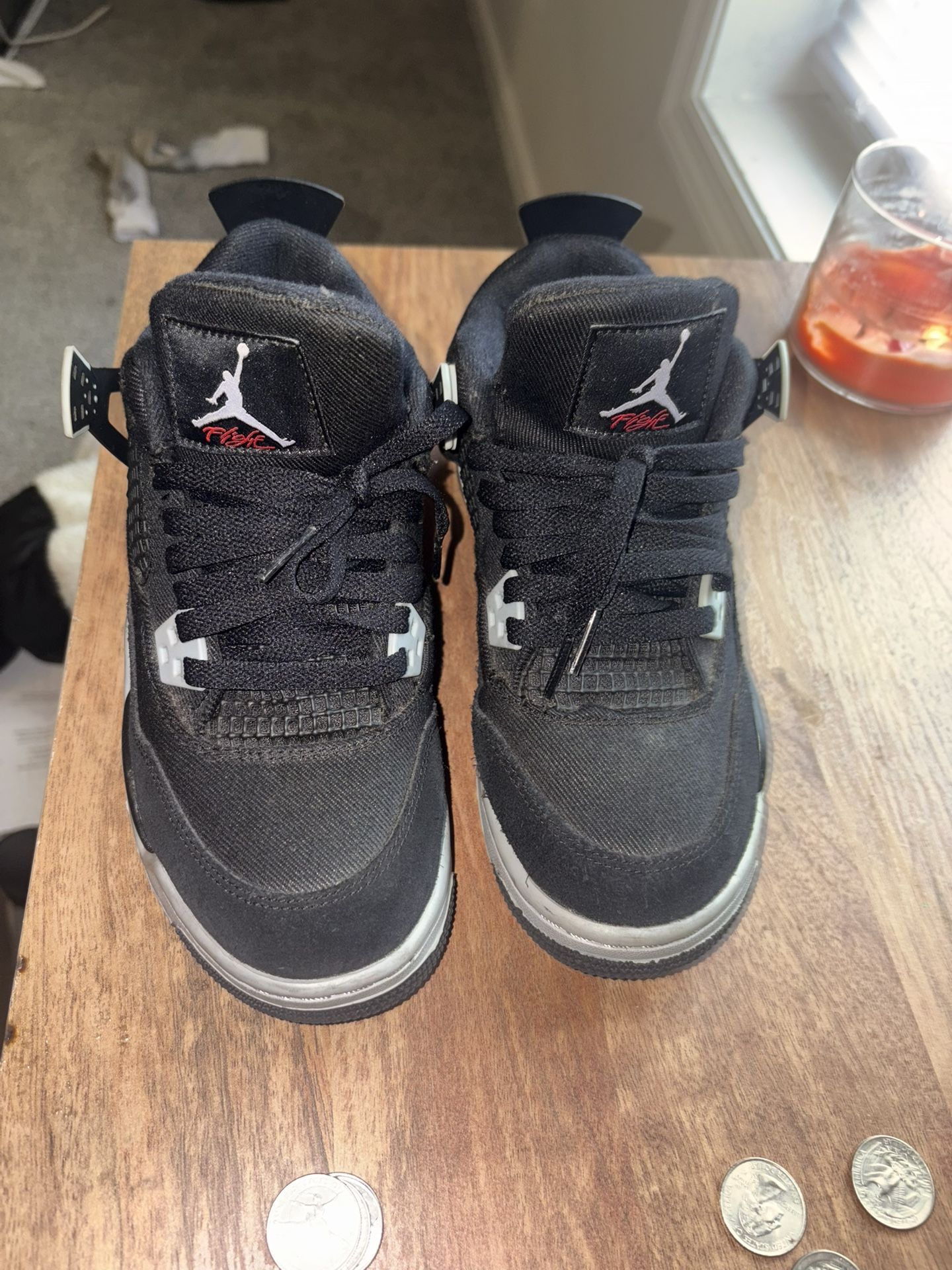 Jordan 4 Retro Black Canvas (GS)