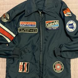 Vintage California Corvette Car Club Patches Windbreaker Racing Jacket
