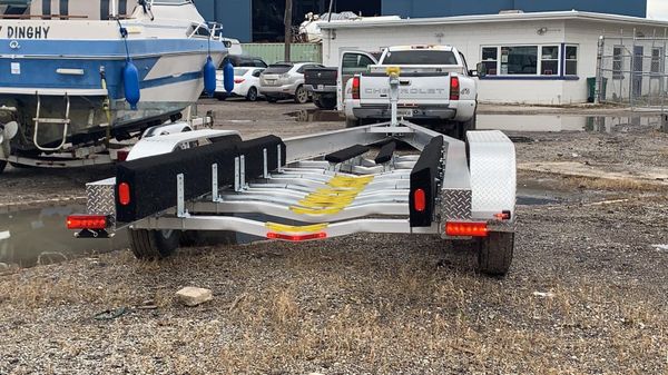 2019 unused 40” aluminum tri axle boat trailer originally built for a formula 370ss and will fits an