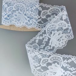 2 Yds of 2 3/4” Scalloped Blue Floral Lace #041424A15
