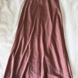 Pink silky maxi skirt