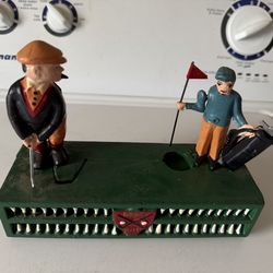 Vintage Cast Iron  Birdie Putt Golf bank as is