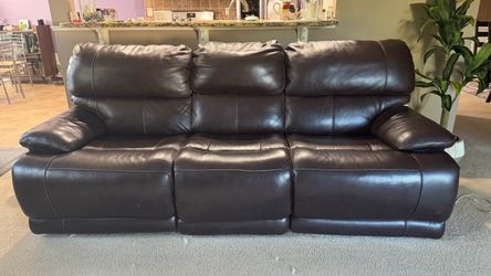 Leather Recliner Sofa- Brown