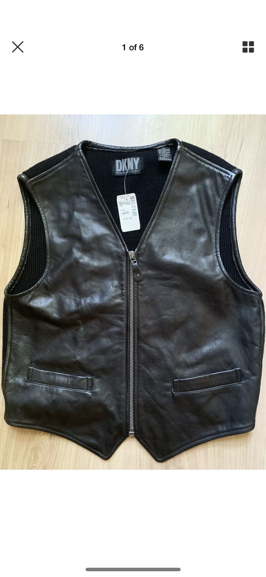 DKNY Women’s medium brand new leather vest 275.00 value