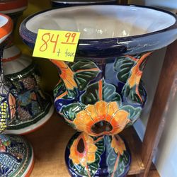 Macetas, Preciosa Copa De Talavera Varios Diseños Y Colores