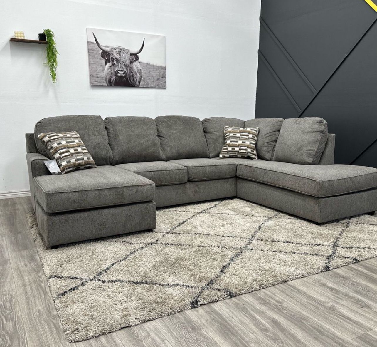 Ashley Gray Sectional Couch 