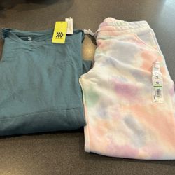 New Girls Tunic( Size 10/12) & Fleece Joggers(12) Set 
