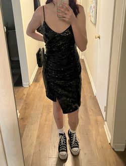 Large Black Sequin Dress