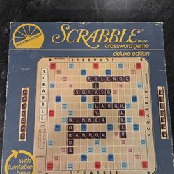 Vintage Scrabble Deluxe Edition With Turn Table Base-Complete