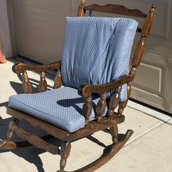 Solid Wood Rocking Chair with Cushions