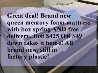 Brand New, still in plastic, Queen Memory Foam Set