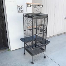 (Brand New) $130 Large 61” Tall Bird Cage with Rolling Stand Playtop for Parakeets Parrots Conures Cockatiel