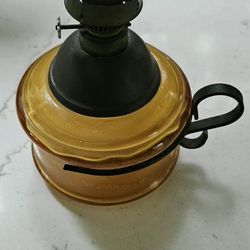 Antique Amber Oil Lamp