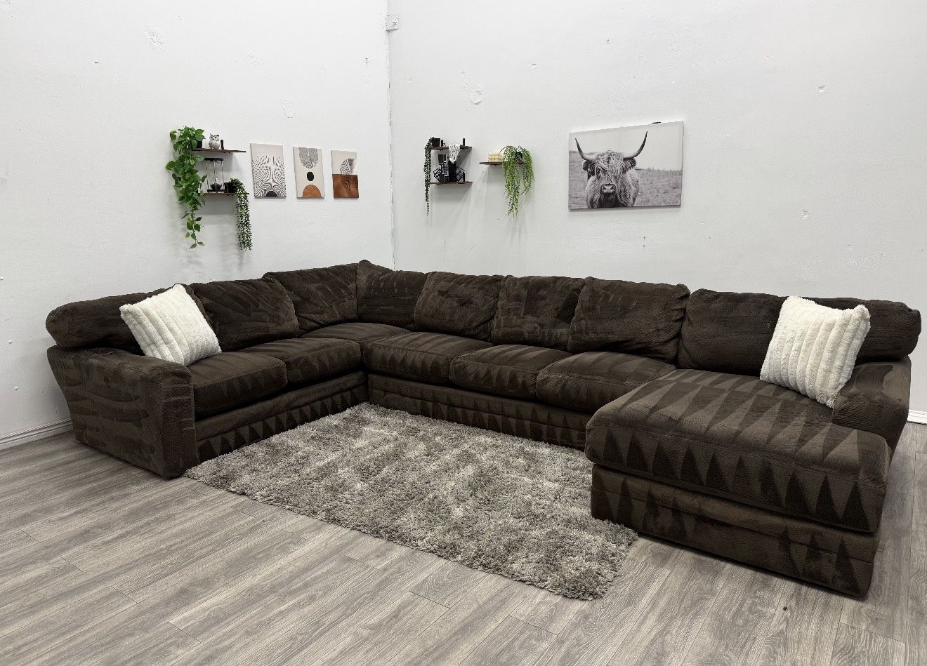 Huge Brown Sectional Couch - Free Delivery