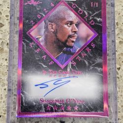 2024 Leaf Gold Stars Shaquille O'Neal AUTO Numbered 5/9 Card #LGS-S01 SP