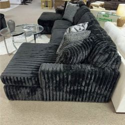 MIDNIGHT-MADNESS ONYX 3 PIECE DOUBLE CHAISE SECTIONAL