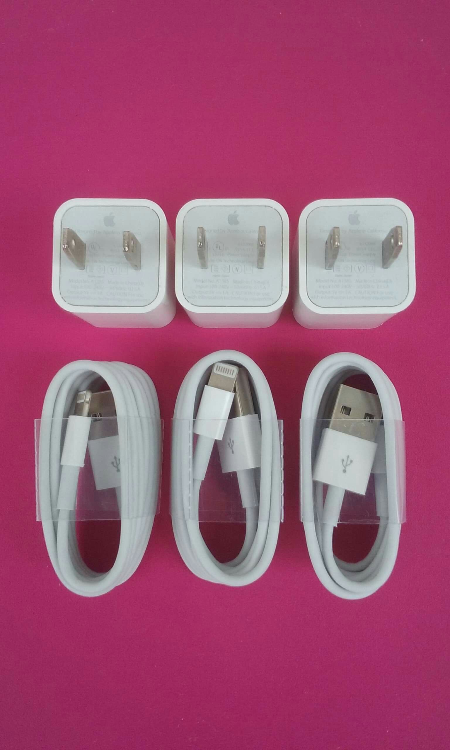 3 Brand New Original Apple IPhone Chargers