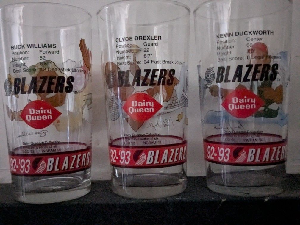 3 Dairy Queen 1992/1993 Trail Blazers Glasses