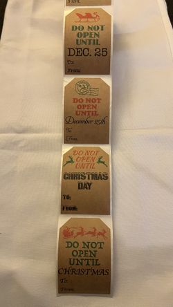 Roll of 60 “Do Not Open Until December 25” Christmas Gift Tags Stickers 