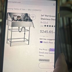 Pet Grooming Stainless Tub 