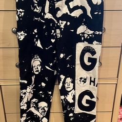 G59 Records Men's Black and White Jeans