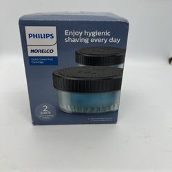 Philips Norelco Quick Clean Pod Cartridge (2 pods per box) Alcohol NEW IN BOX