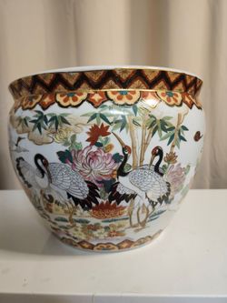 Vintage Chinese Style Decorative Bowl (Crane Design)