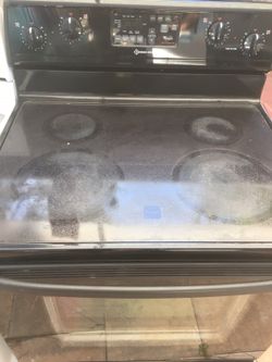 WHIRLPOOL BLACK FLAT SMOOTH TOP STOVE OVEN RANGE DELIVERY EXTRA