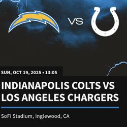 Chargers vs Colts Tickets, Sunday, 10/19 @ Sofi Stadium