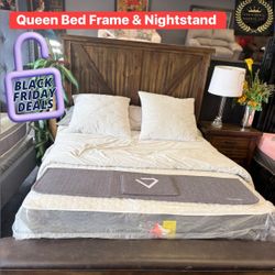 Queen Bed With Night Stand ‼️ Only One In Stock ‼️ 