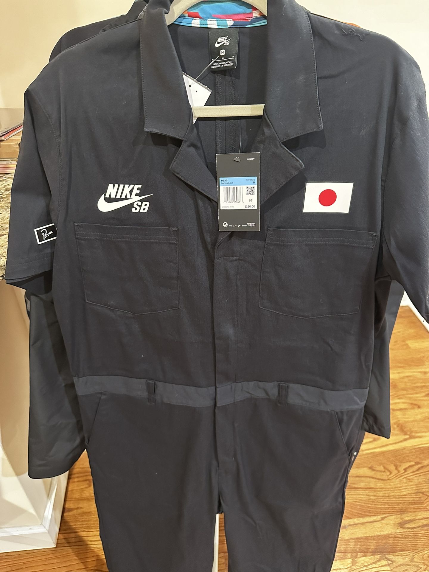 Nike SB x Parra Japan Federation Kit Skate Coveralls Black DM7696-010 Size M