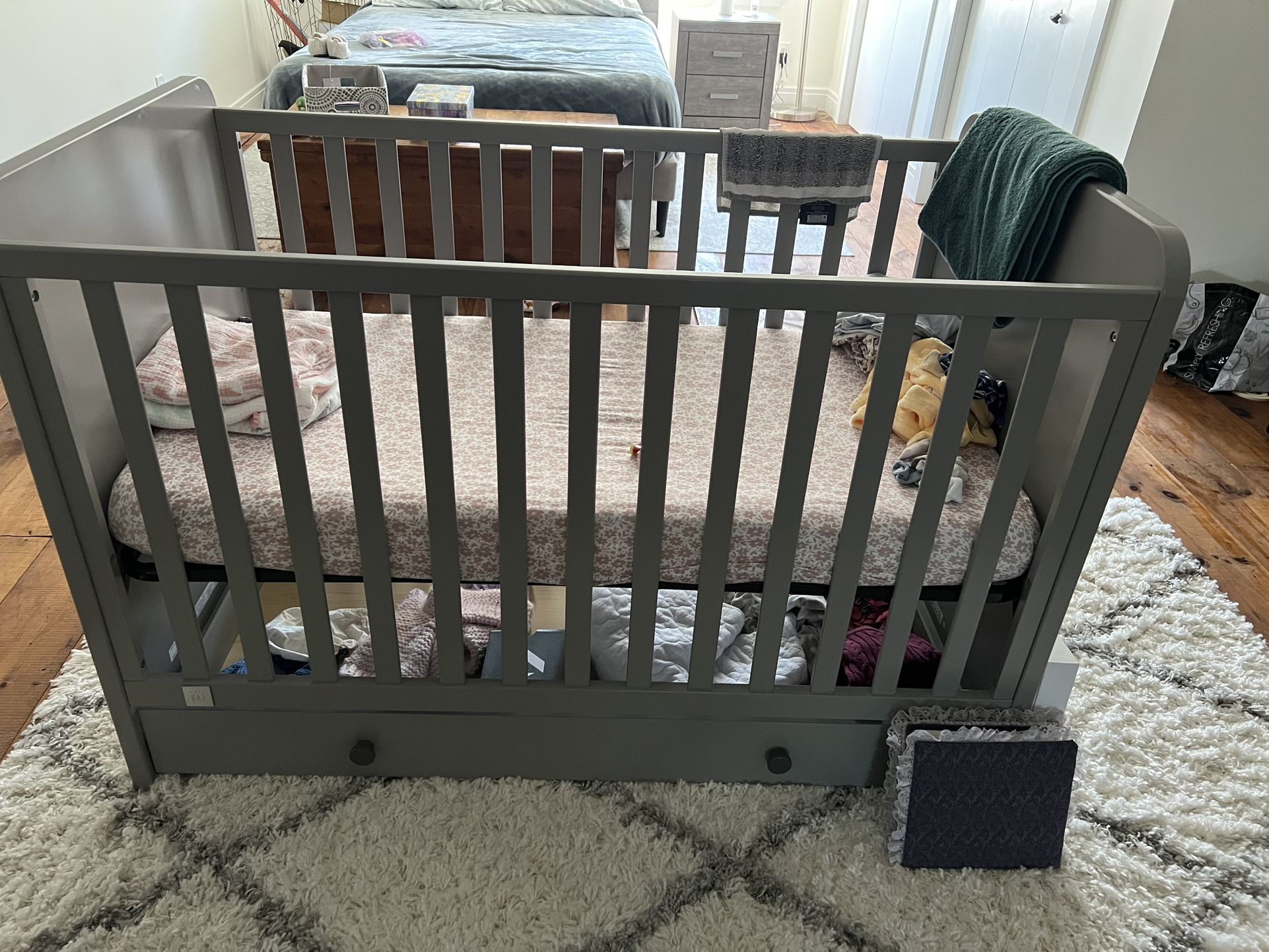 Baby Nursery Furniture Gray + Pack & Play