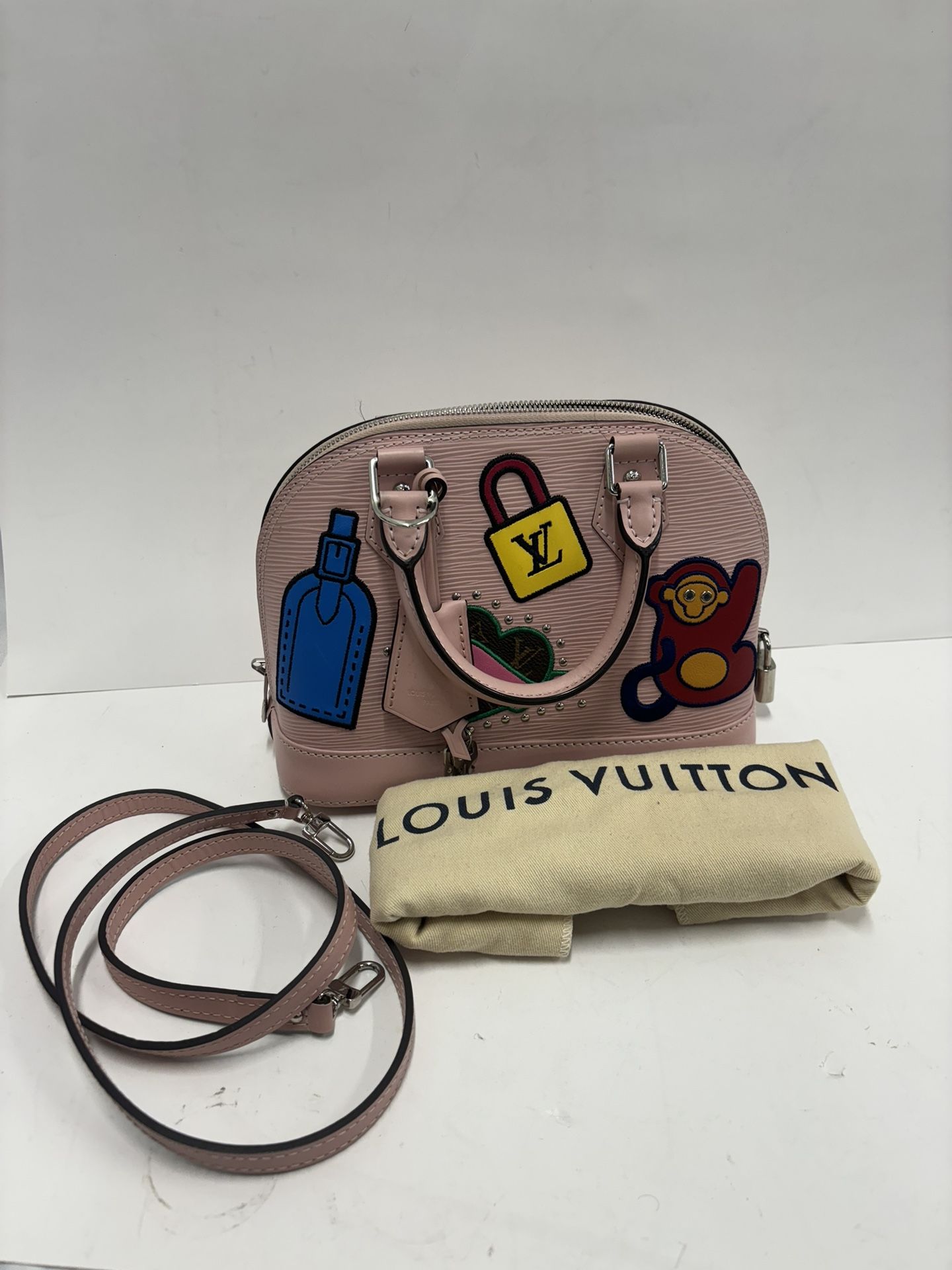 Louis Vuitton Epi Stickers Alma BB Ross Trianon pink M21682 LTD