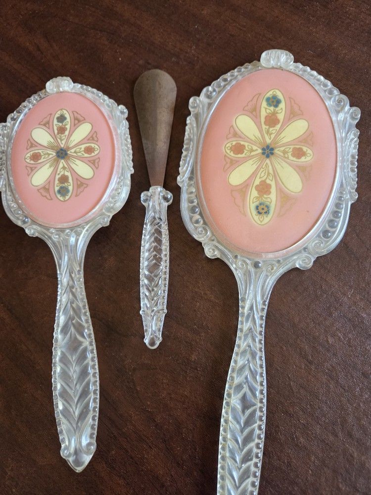Antique Brush, Shoe Horn, Mirror