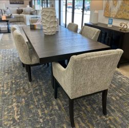 Burkhaus Dark Brown Extendable Dining Set
Table & 6 Side Chairs