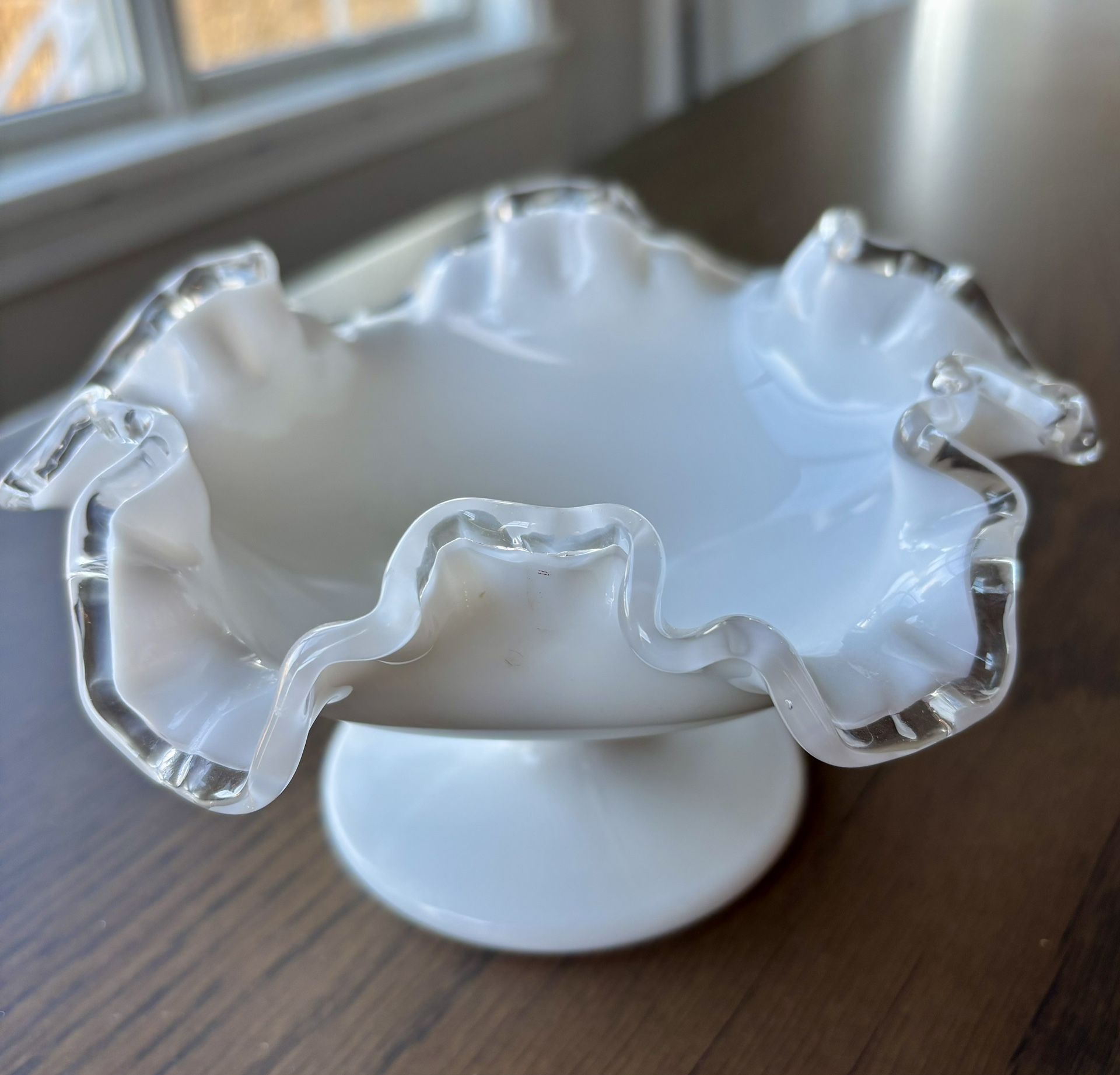 Fenton Silver crest Ruffled Candy Dish