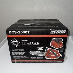 NEW - ECHO eFORCE Top Handle Chainsaw 56-Volt Cordless Brushless w/ 2.5 Ah Battery + Charger