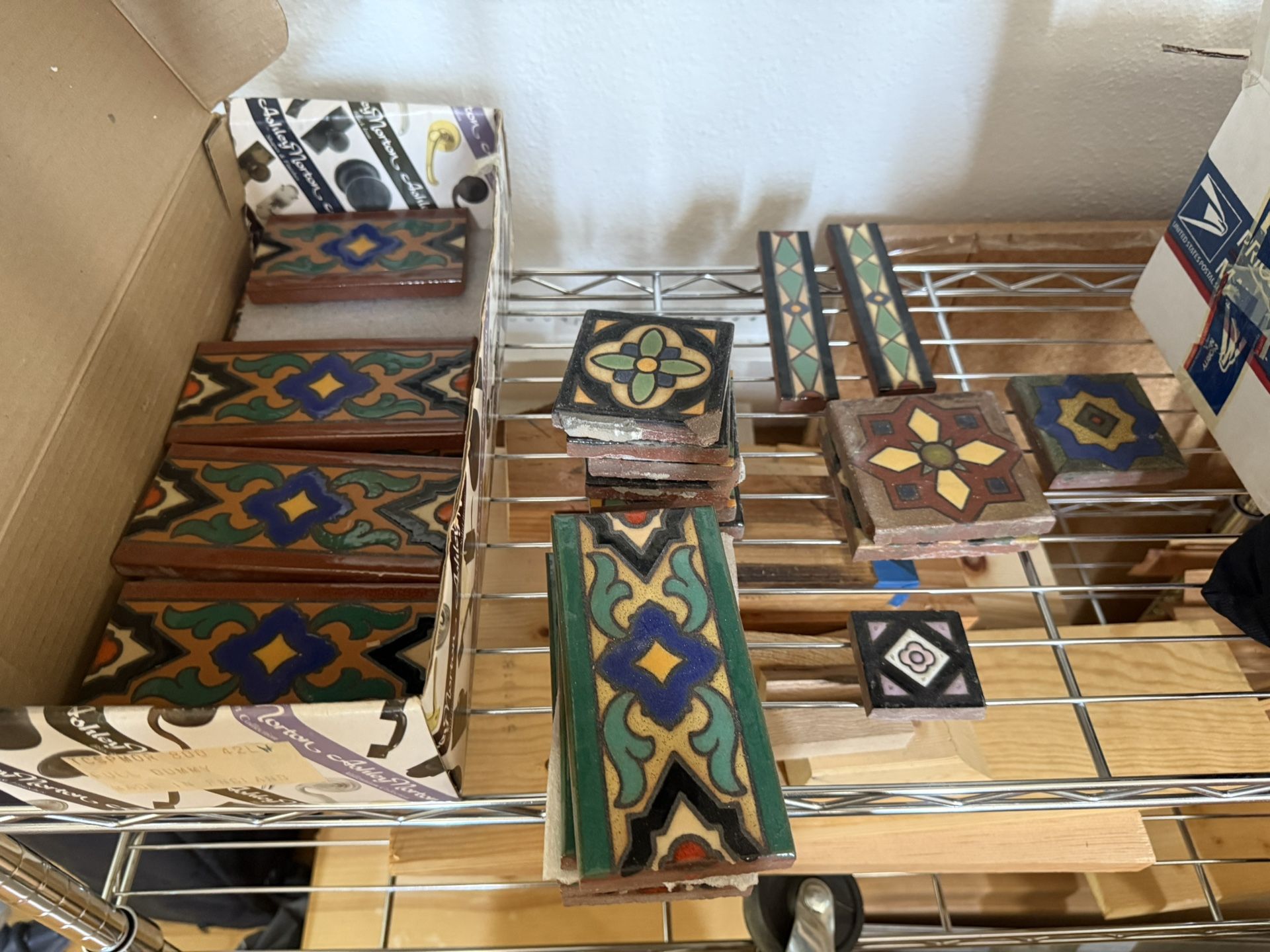  Vintage Spanish Decorative Ceramic Tiles 