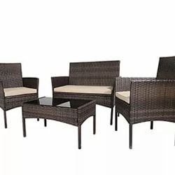 New Brown Patio Set Outdoor Furniture 