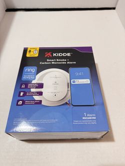 Kidde Smart Smoke and Carbon Monoxide Detector, Ring App Enabled for Real-Time Notifications, Hardwired Alarm, AA Backup Battery