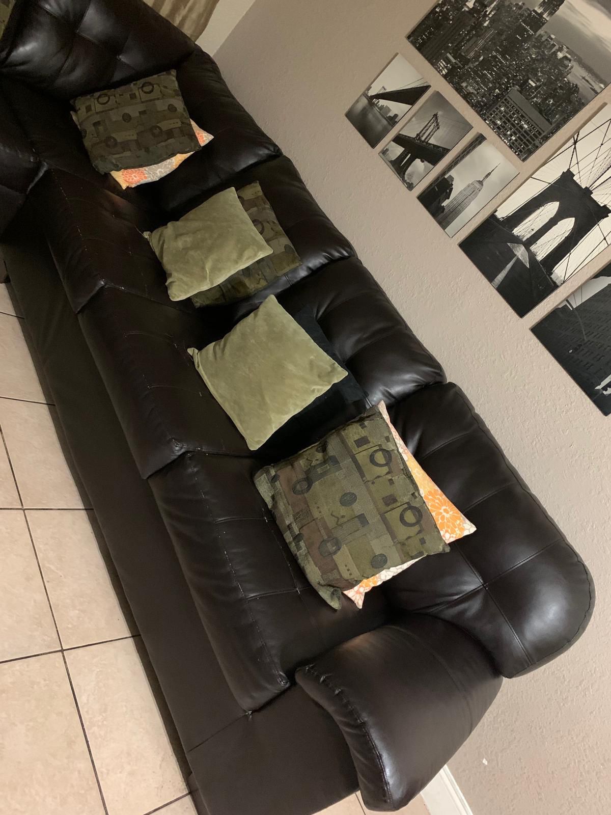 Black Leather Sectional... PICK UP ONLY