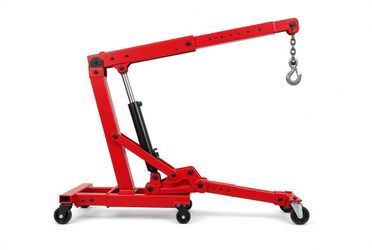 2 Ton / 4000 lb Folding Engine Hoist / Cherry Picker / Shop Crane – Red