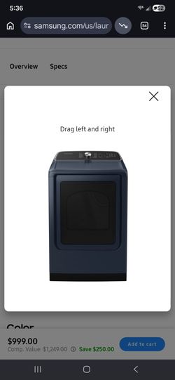 7.5 cu ft gas dryer