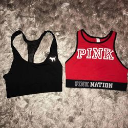 Victoria Secret PINK Racerback Sports Bra Size XS Lot Of 2