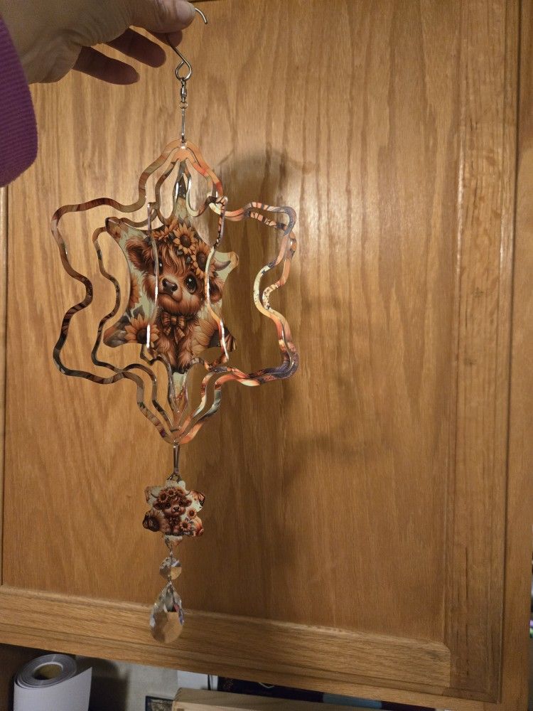 Highland Cow Wind Spinner