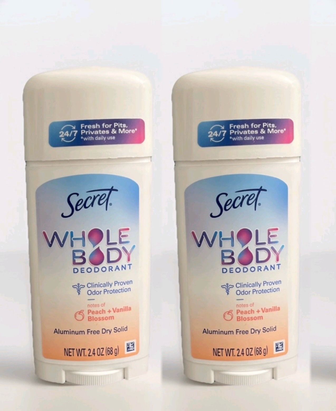 Secret Whole Body Deodorant Stick Aluminum Free, Peach & Vanilla 2.6oz