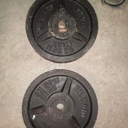 1 Set Of 25Lbs STANDARD Weight Plates BILLARD PRO ROADMASTER($10.00)