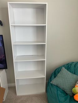 White 5-Shelf Bookcase